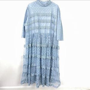 Blue Plus-Size Dainty Jewells Dress - Venice at Dawn